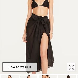 NWT - J. crew convertible beach sarong, size M - black